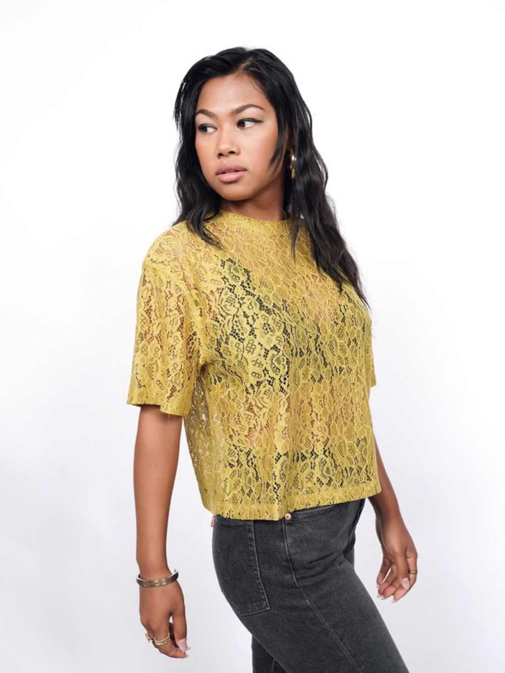 Wildfang lace boxy blouse